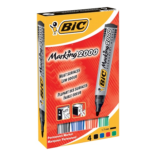 Bic Marking 2000 Permanent Marker 1.7mm Bullet Black (Box 12)