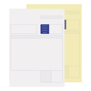 Sage Compatible Invoice 2-Part A4 Forms SE82 (Pack 500) | Designed for use with laser and Inkjet printers | Collated white & yellow pages | Fusion Office UK