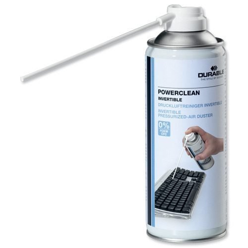 Durable Powerclean Invertible Air Duster 200ml 579719 | For removing dirt from sensitive equipment & hard to reach areas | Fusion Office UK