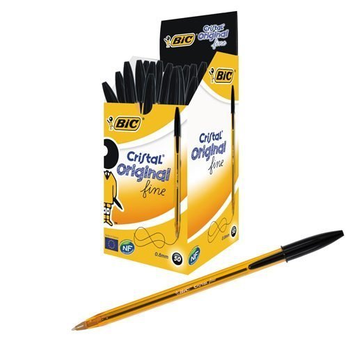 BIC Cristal Original Fine Black Ball Pen 872731 [Pack 50]